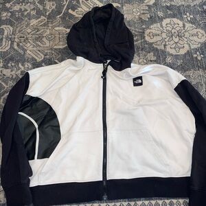The North Face Full-Zip Hoodie – Black & White Colorblock – Women’s XL